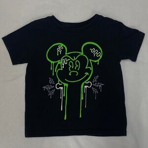 Disney Mickey Mouse Black Graphic Tee Frankenstein Style Toddler XXS (2/3)